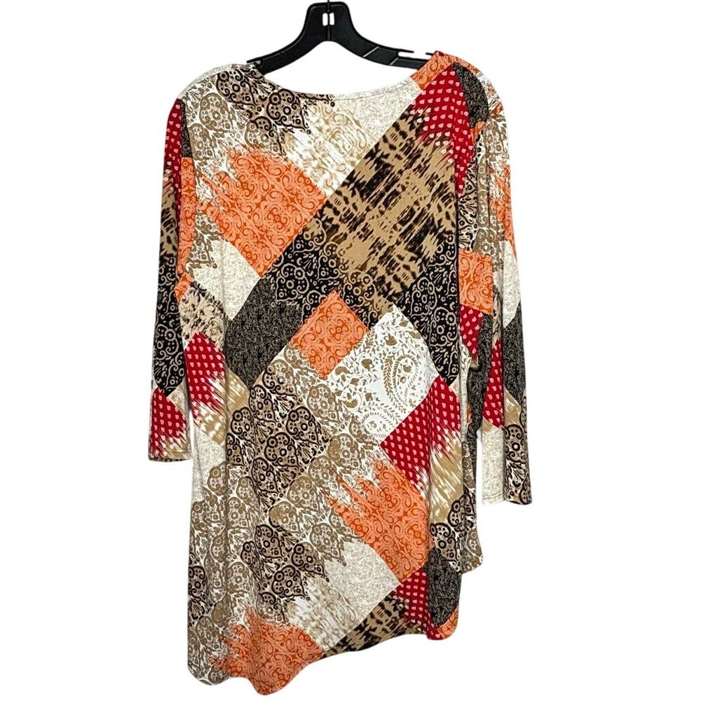 Chico's Mixed Print Patchwork Boho Asymmetrical H… - image 2